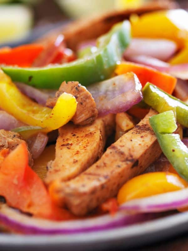 closeup of a fajita chicken salad