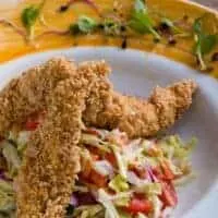 crispy chicken salad served in a bowl