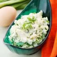 keto chicken salad recipe in a glass bowl