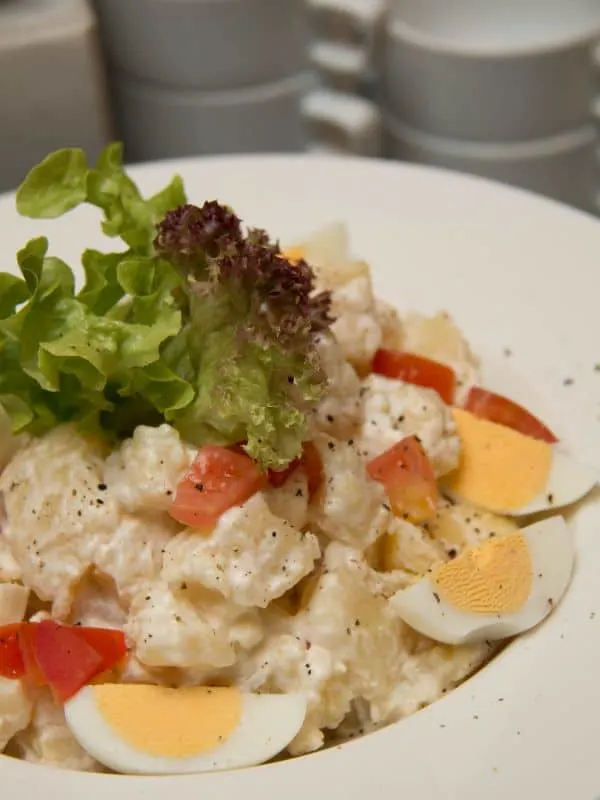 spanish egg salad on a plate