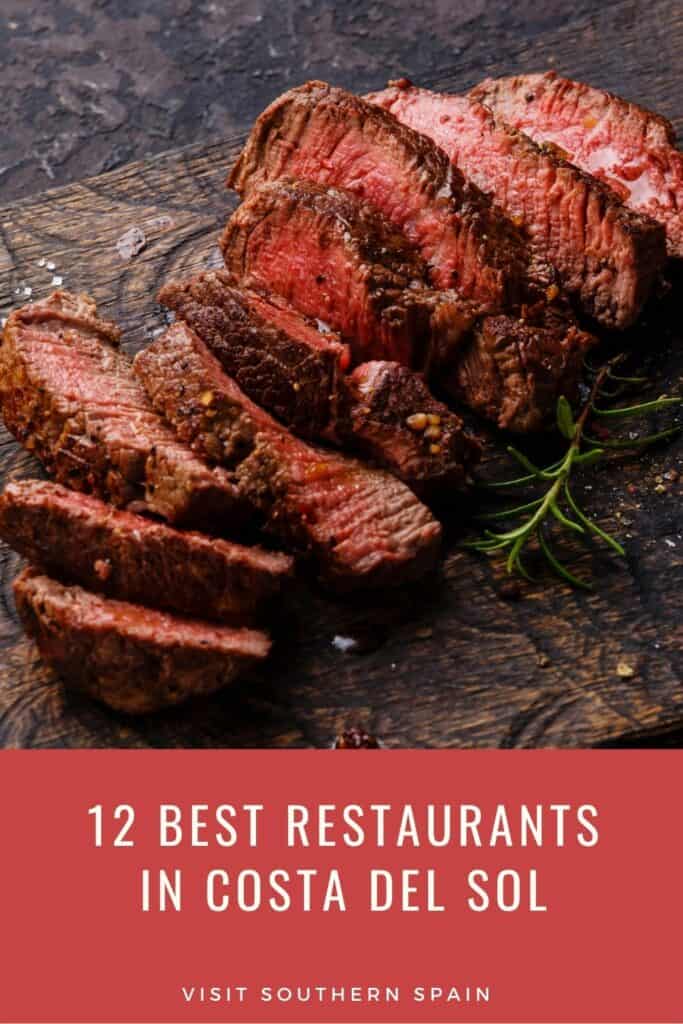 sliced beef steak on a wooden cutting board