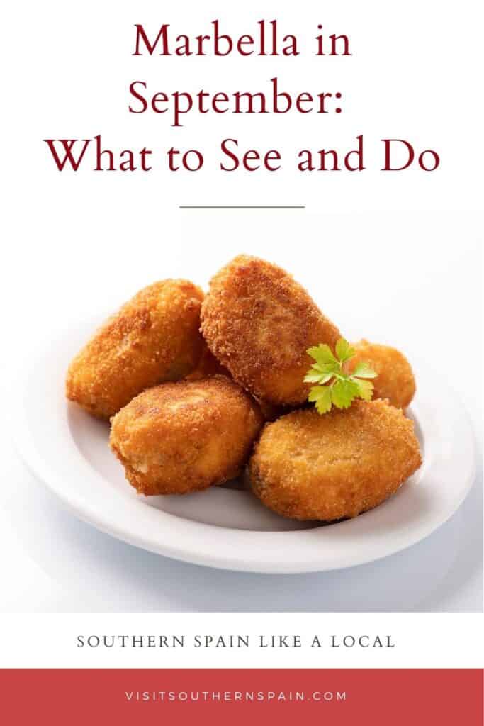 a plate filled with fried croquettes on a white background