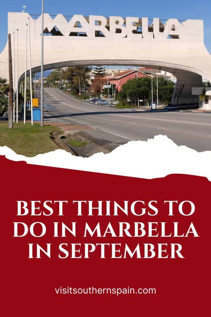 the entrance to Marbella, Spain with a marbella sign on the road