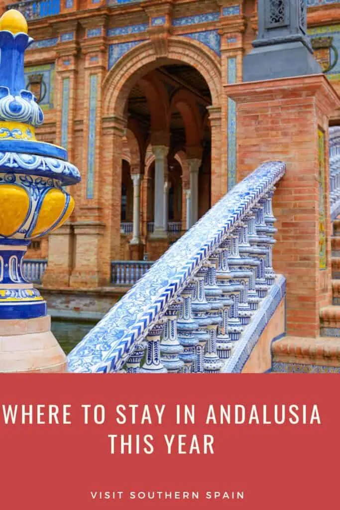 a pin with a building in Spain. where to stay in Andalusia