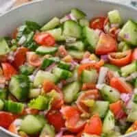 closeup of a gazpacho salad recipe