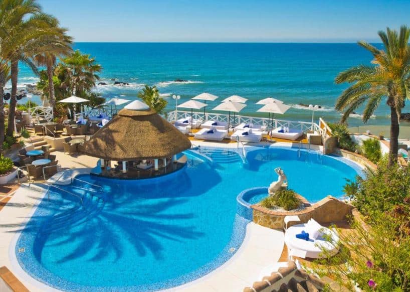 pool area at El Oceano Beach Hotel, one of the best adults-only hotels in costa del sol