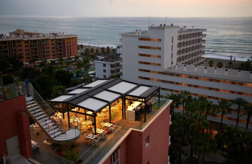 rooftop sitting area at fenix Torremolinos, one of the adults-only hotels in Costa del Sol