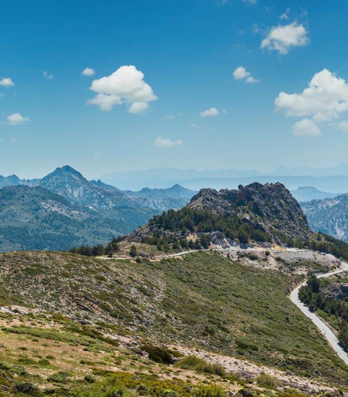 view from the Sierra nevada National Park, one of the top places to go camping in Southern Spain