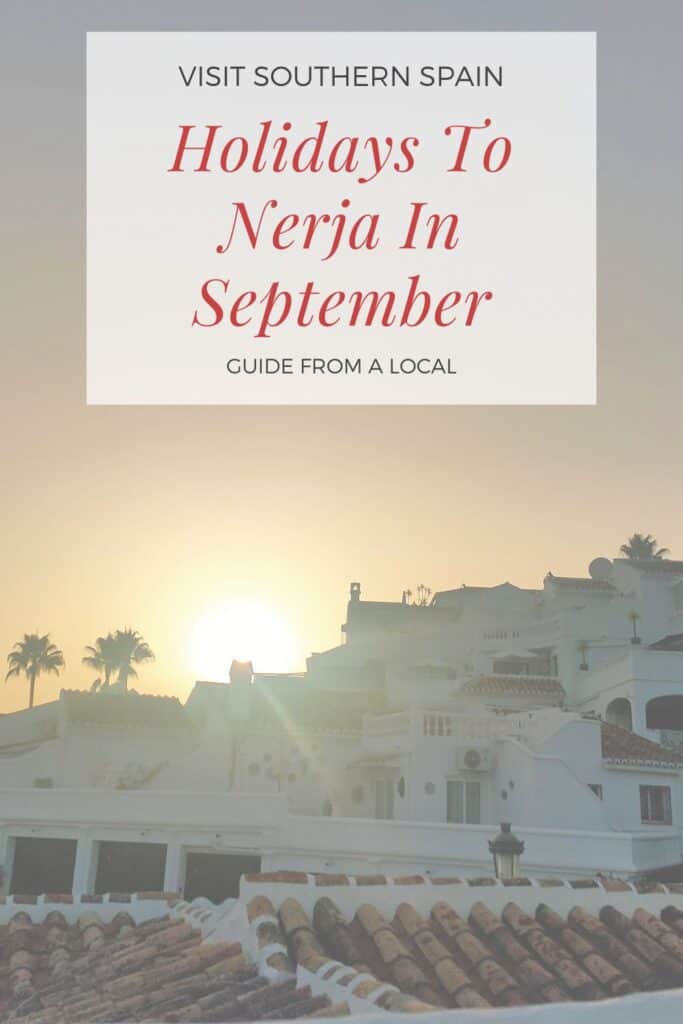 a pin with nerja at sunset. Holidays To Nerja In September