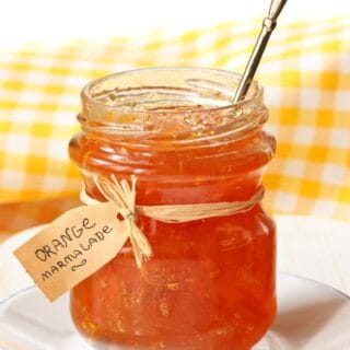 Seville orange marmalade in a jar