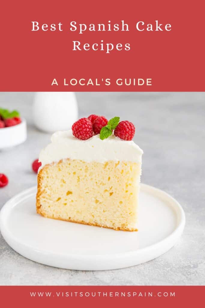 a pin with one of the Best Spanish cake recipes, the spanish milk cake.