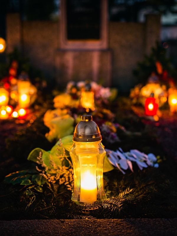 candles in a cemetery for Southern Spain Halloween traditions