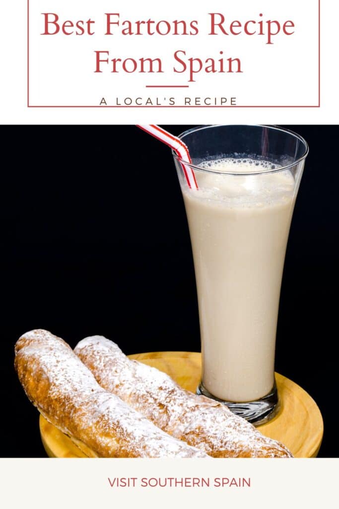 a pin with fartons served with a cup of horchata