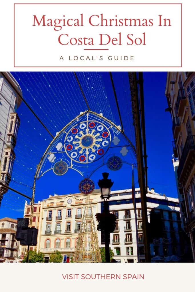 a pin with christmas lights at christmas in costa del sol