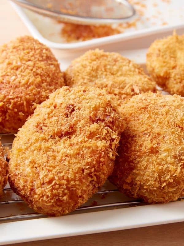 closeup with Banana Croquettes