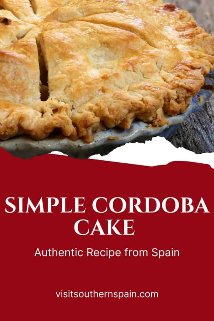 a pin with a cordoba cake in a pan