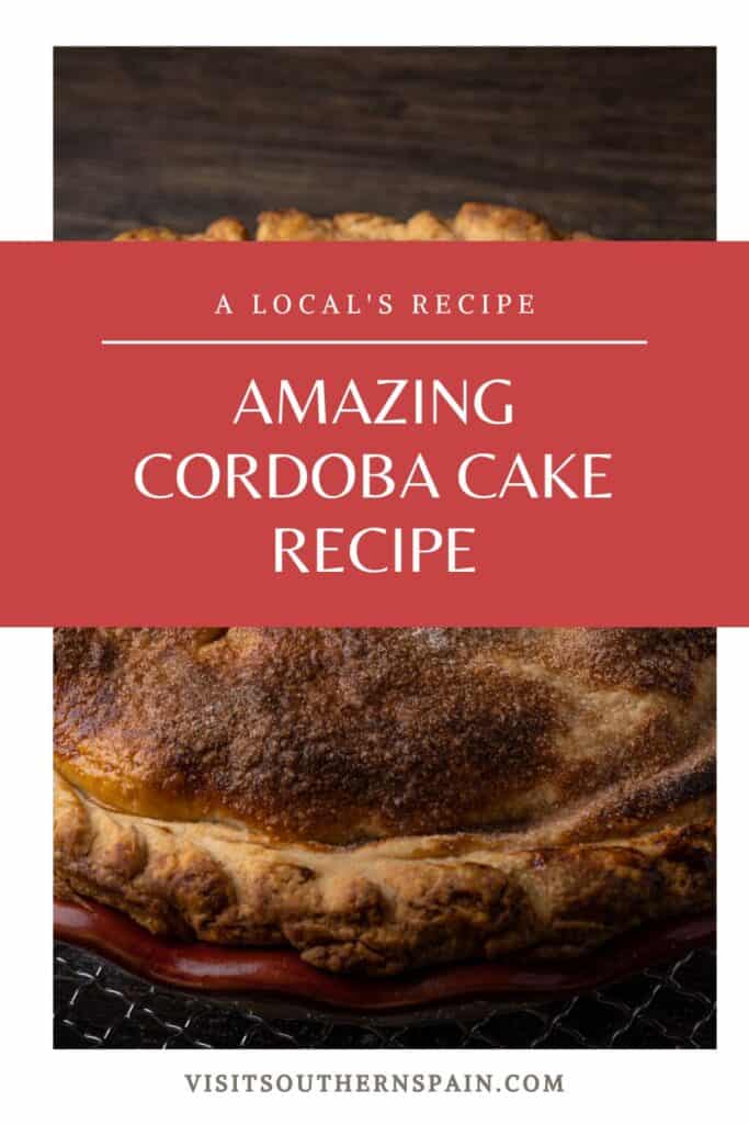 a pin with cordoba cake with a rustic top