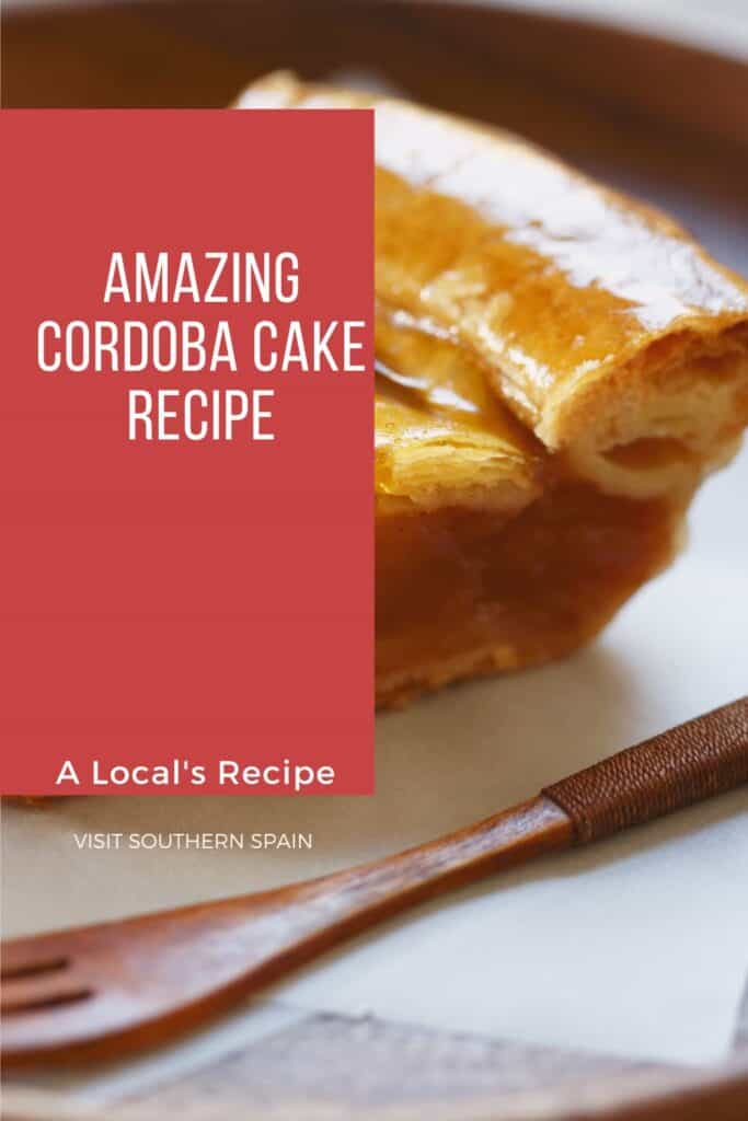 a pin with a slice of cordoba cake
