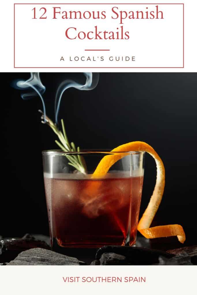a pin with a glass of old spanish cocktail, Famous Spanish Cocktails