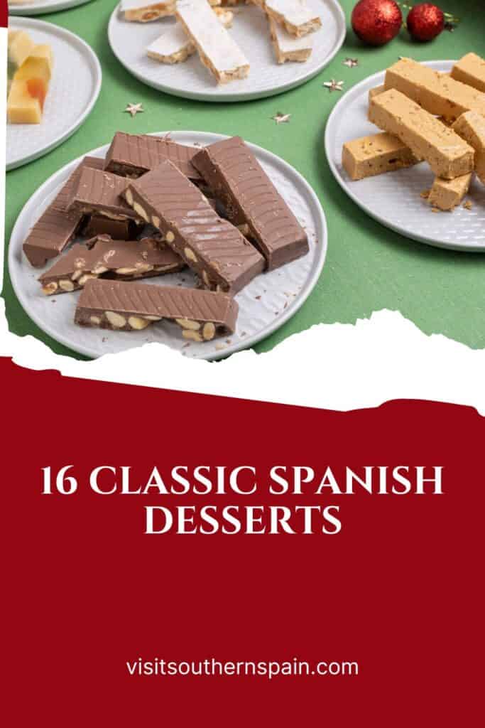 a pin with differet types of turron, one of the classic spanish desserts
