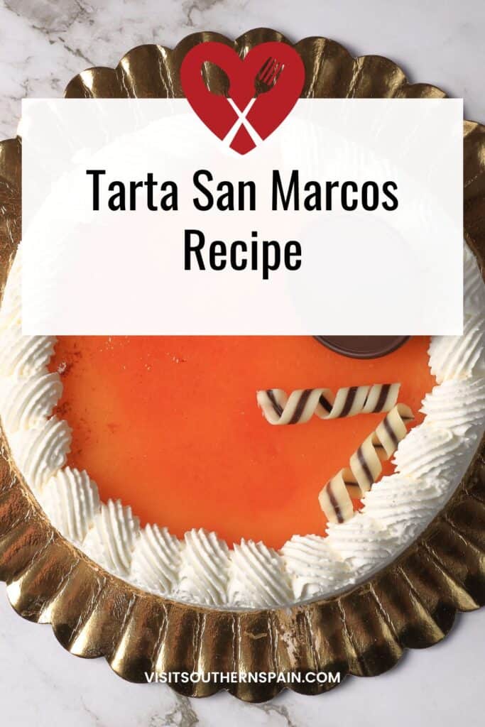 a pin with a round tarta san marcos