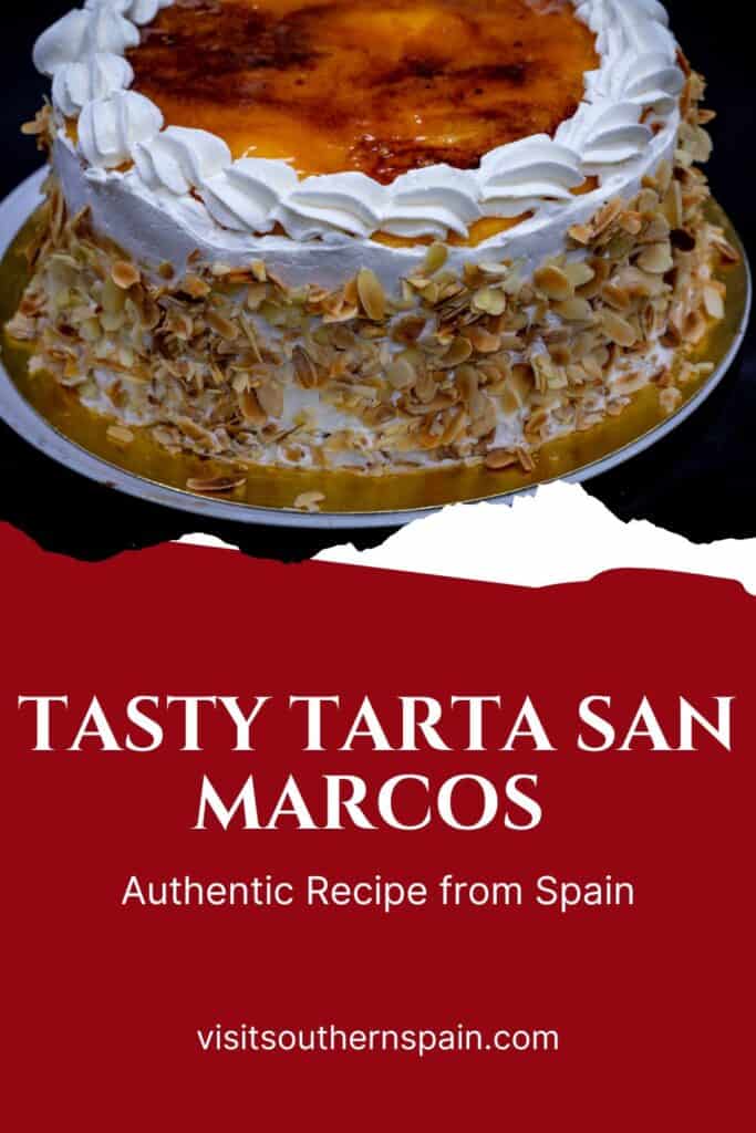 a pin with a tarta san marcos