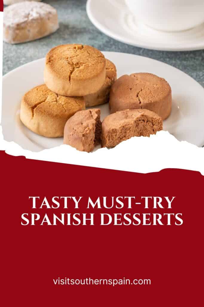 a pin with mantecados on a plate, one of the Must-Try Spanish Desserts