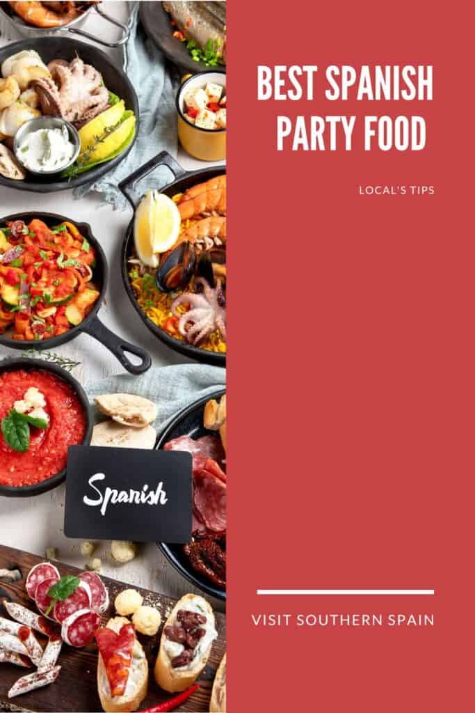 a pin with a few of the best spanish party food options