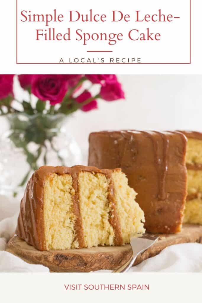 a pin with Dulce de leche-filled sponge cake