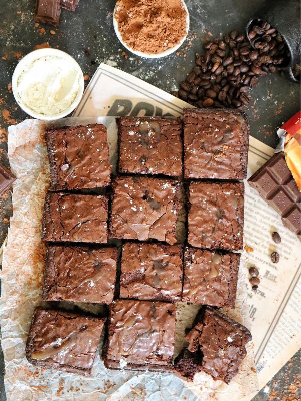 slices of dulce de leche brownies