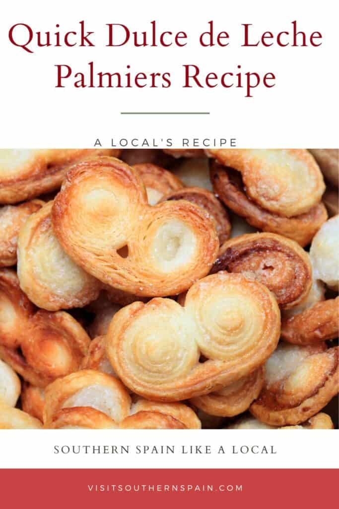a pin with Dulce de leche palmiers