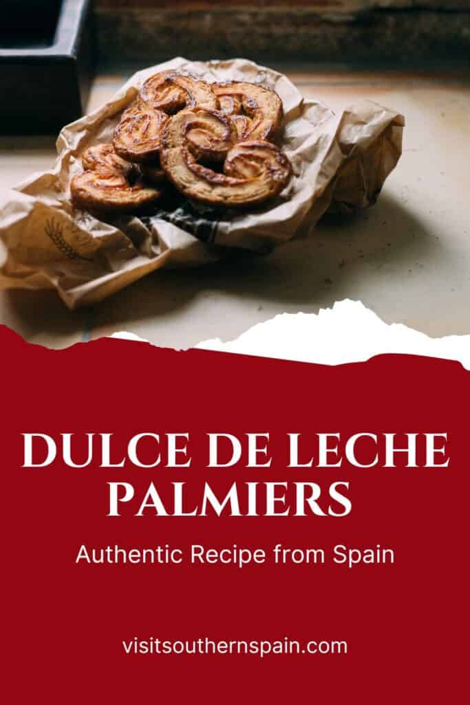 a pin with Dulce de leche palmiers