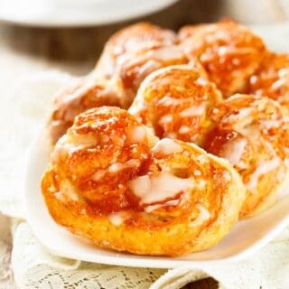 Dulce de leche palmiers on a plate