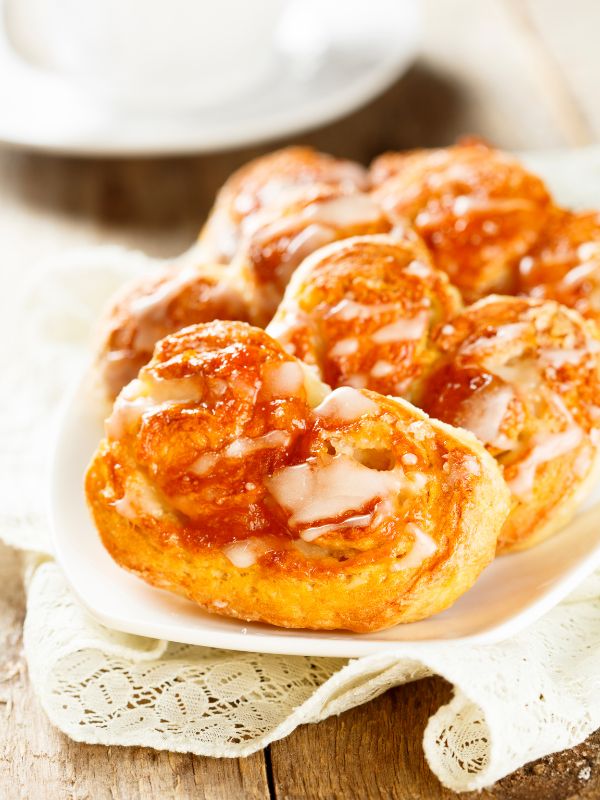 Dulce de leche palmiers on a plate