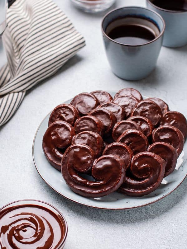 dulce de leche palmiers covered in chocolate