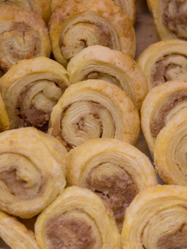 closeup with Dulce De Leche Puff Pastry Rolls