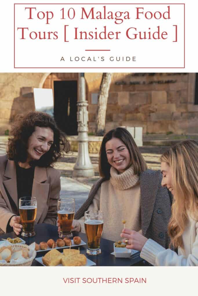a pin with people having Malaga Food Tours